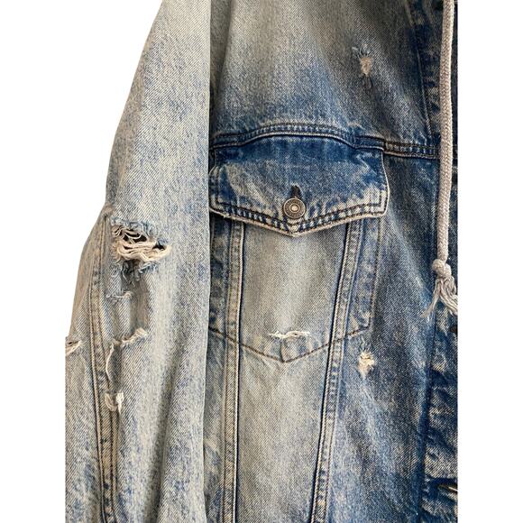 Free People Flawless Hooded Denim Jacket S - Picture 4 of 7